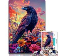 Crows And Flowers Jigsaw Puzzles for Adults 1000 Piece Puzzle,Educational Games Home Decoration Deal As Gifts for The Whole Family (50x75cm)