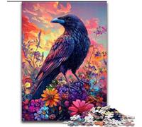 Crows And Flowers Jigsaw Puzzles for Adults 1000 Piece Puzzle, Pattern Assembly Fun at Home Activities, Birthday Present,Travel Gifts (50x75cm)