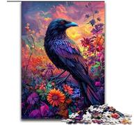 Crows And Flowers Jigsaw Puzzles for Adults 1000 Piece Puzzle, Pattern Assembly Fun at Home Activities, Birthday Present,Travel Gifts (50x75cm)