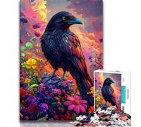 Crows And Flowers Jigsaw Puzzles for Teenagers 1000 Piece Puzzle,Fun Games Every Piece Is Unique - Challenging Family Fun Game (38x26cm)