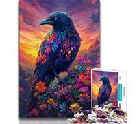 Crows And Flowers JigsawPuzzle 1000 Pieces for Adults,Decompressing Intellectual Educational Toy Birthday Present,Gifts,Wall Art (38x26cm)
