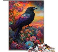 Crows And Flowers Jigsaws Puzzles 1000 Pieces for Adults Gifts, Brain Intelligence Challenge Addictive Toys Birthday Gifts for Age 14+ (50x75cm)