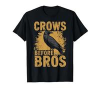 Crows Before Bros Design Dark Bird Witchcraft Retro Raven T-Shirt, Men, Black, 5X-Large