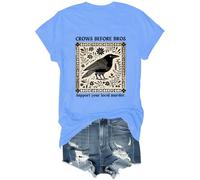 Crows Before Bros Shirt, Crows Before Bros Tsshirt, Support Your Local Murder Crows Before Bros T-Shirt Carolina Blue