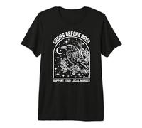 Crows Before Bros - Support Your Local Murder Crow Design Premium T-Shirt