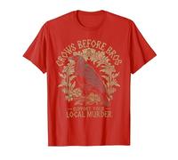 Crows Before Bros Support Your Local Murder Raven Crow T-Shirt, Men, Red, XX-Large