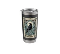 Crows Before Bros Support Your Local Murder Raven Tarot Card Stainless Steel Insulated Tumbler