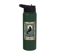 Crows Before Bros Support Your Local Murder Raven Tarot Card Stainless Steel Insulated Water Bottle