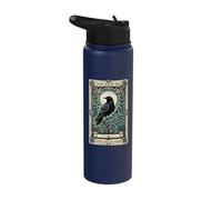 Crows Before Bros Support Your Local Murder Raven Tarot Card Stainless Steel Insulated Water Bottle
