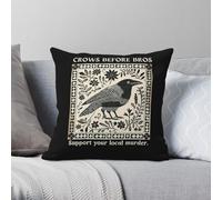 Crows Before Bros Support Your Local Murder Square Pillowcase Polyester Linen Velvet Throw Pillow Case Home Cushion Cover