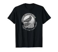 Crows Before Bros Support Your Local Murder Value Graphic T-Shirt, Men, Black, S