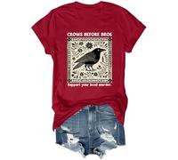 Crows Before Bros T-Shirt: Support Your Local Murder - Claret