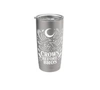 Crows Before Bros Witchy Crow Moon Crystal Quote Stainless Steel Insulated Tumbler