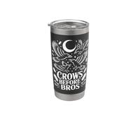 Crows Before Bros Witchy Crow Moon Crystal Quote Stainless Steel Insulated Tumbler