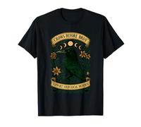 Crows Before Bros Women Vintage Raven Moon Phases T-Shirt