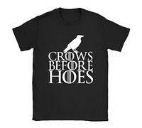 Crows Before Hoes Mens T-Shirt Medium Black Game of Thrones GoT Cool Funny Slogan