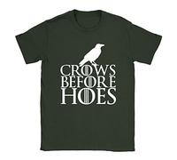 Crows Before Hoes Mens T-Shirt Medium Military Green Game of Thrones GoT Cool Funny Slogan