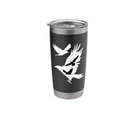 Crows in Flight Crow Raven Blackbird Bird Ornithology Stainless Steel Insulated Tumbler