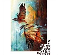 Crows in Flight Jigsaw Puzzle for Adults, 1000 Pieces, 38x26cm/1000pcs, Low-dust White Card for Tabletop Use; Relaxed Solo Time at Home