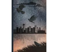 Crows in the Night, Crows Over Midnight City Lined Journal, Seattle City Scape Lined Notebook