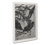 Crows In The Snow By Theo Van Hoytema Canvas Print | Gallery Wrapped 30mm Frame Wall Art | 30x20 inches | Ready to Hang | Contemporary Landscape Picture | Living Room Bedroom Lounge Office