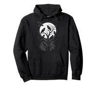 Crows in Tree at Midnight in the Moon Light | Halftone Pullover Hoodie