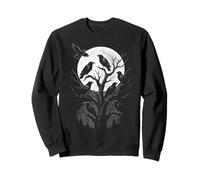 Crows in Tree at Midnight in the Moon Light | Halftone Sweatshirt