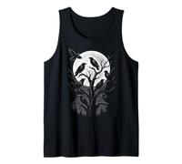 Crows in Tree at Midnight in The Moon Light | Halftone Tank Top