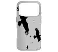 Crows or Ravens In Flight Minimalist Silhouette Case for iPhone 17 Pro