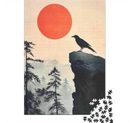 Crows Ravens Wall Art Prints 1000-Piece Jigsaw Puzzle for Adults, 38x26cm/1000pcs; Clean White Cardboard for Sorting; A Calm After-work Activity
