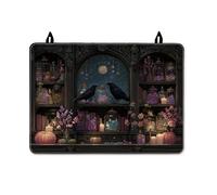 Crows Stove Top Cover for Electric Stove, Gothic Mysterious Pumpkins Flowers Halloween Violet Washable Cooktop Cover for Induction or Electric Home Kitchen Decor 28x20 Inch