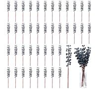 Crowye 40 Pcs Valentine's Day Gifts 11.81 Inch Valentines Picks Artificial Berry Stems Branches Fake Faux Berry Ornaments for DIY Craft Home Anniversary Wedding Holiday Party Decor(Blue)