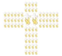 Crowye 50/100/200 Pcs Cross Pins Bulk Cross Lapel Pin Gold Praying Hands Gold Plated Lapel Pin Religious Enamel for Christian Chaplain Gifts for Various Prayer Activities, Zinc, no gemstone