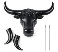 Crowye Full-Size Steer Head Roping Dummy with 20 Horn Spread Complete Rodeo Set Cowboy Toy Roping Practice Dummy Steer Head Aluminum Rods for Horse Enthusiasts Junior Roper Practice