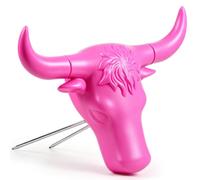 Crowye Full Size Steer Head Roping Dummy with Detachable Horn Large Spread Complete Rodeo Set Cowboy Toy Roping Practice Dummy Steer Head Aluminum Rods for Horse Enthusiasts Junior Roper (Pink)