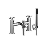 Crox 4401 Modern Bath Shower Mixer Tap Chrome Ceramic Cartridge, Brass, Diffuser Spout, Deck Mounted 2-Hole