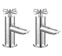 Crox Twin Hot and Cold Twin Basin Taps Chrome
