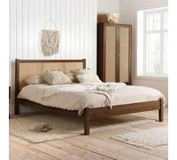 Croxley Bed - Walnut and Rattan - Sizes Available