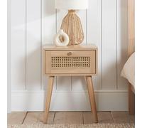 Croxley Bedside Table - 1 Drawer - Oak and Rattan