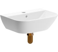 Croyde 1TH Cloakroom Basin 450 x 320mm & Brushed Bronze Bottle Trap - White