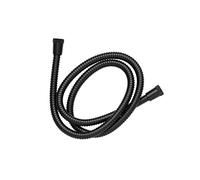 Croydex 1.75m Matt Black Reinforced Stainless Steel Shower Hose - Large Bore, 2 Matt Black Conical Fitments, Compatible with Electric & Mixer Showers