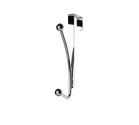 Croydex 2 Pack Over Door Robe Hooks - Chrome Door Hook, Easy to Install Door Hanger, Doors up to 40mm Wide, Five Year Rust-Free Guarantee, Bathroom or Bedroom