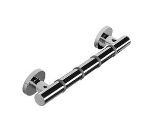 Croydex 38cm Straight Grab Bar, Grab 'n' Grip Safety Rail for Bathrooms | Stylish Chrome Design | Soft Ribbed Grip to Prevent Slipping | Can Hold up to 100kg
