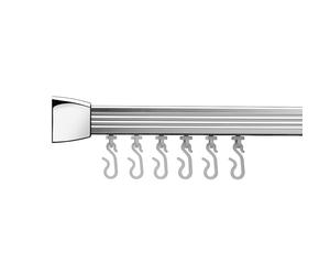 Croydex AD200541 Slenderline Modular Shower Rail Kit includes L-Shaped/ U-Shaped/ Straight Ceiling Support/ Hooks and Gliders, Chrome