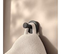 Croydex Adhesive Robe Hook for Bathroom, Flexi-Fix Matt Black - Epsom