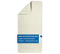 Croydex AG191422H Medium Rubagrip Bath Mat with Hygiene 'N' Clean, Beige,740 x 340mm