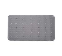 Croydex AG220531H Anti-Bacterial Raised Oval Rubber Bath Mat, Grey with Hygiene 'N' Clean, 1.5x66x35.5 cm