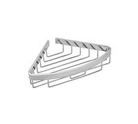 Croydex Aluminium Corner Basket - Rust-Free Chrome Bathroom Storage, Shower Caddy with Wall Plugs and Screws Included, Bathroom Accessory - Screw to Wall Fixings, Max Load 5kg