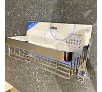 Croydex Aluminium Rust Free Chunky Large Bathroom Shower room Basket - Chrome