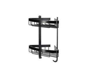 Croydex Aluminum Cosmetic Bathroom Storage Basket Shower Caddy, Lifetime Rust Free Guarantee, Matte Black
